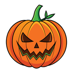 Halloween jack-o'-lanterns isolated clipart on white background