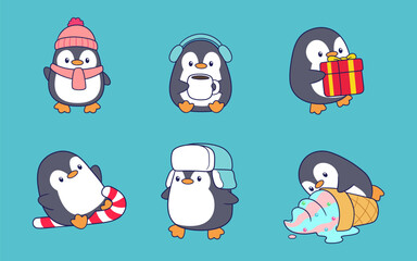 Cute and adorable little penguin illustration