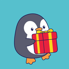 Cute and adorable little penguin illustration