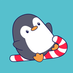 Cute and adorable little penguin illustration