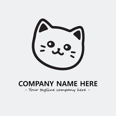 Obraz premium Cat illustration black and white for logo company vector image