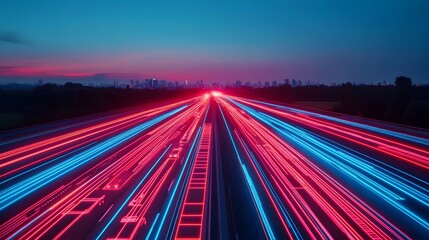 Futuristic Highway with AI-Powered Autonomous Vehicles and Smart Traffic Monitoring System