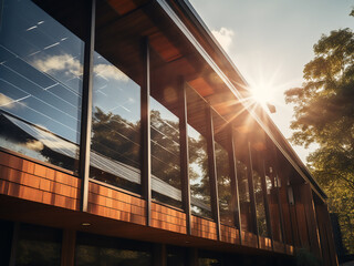 Passive solar building utilizing sunlight and thermal mass for energy conservation