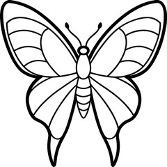 Stylized Sea Butterfly Vector Outline