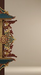 Fototapeta premium Intricate Asian Architectural Carving Detail: A Glimpse of Traditional Craftsmanship and Design