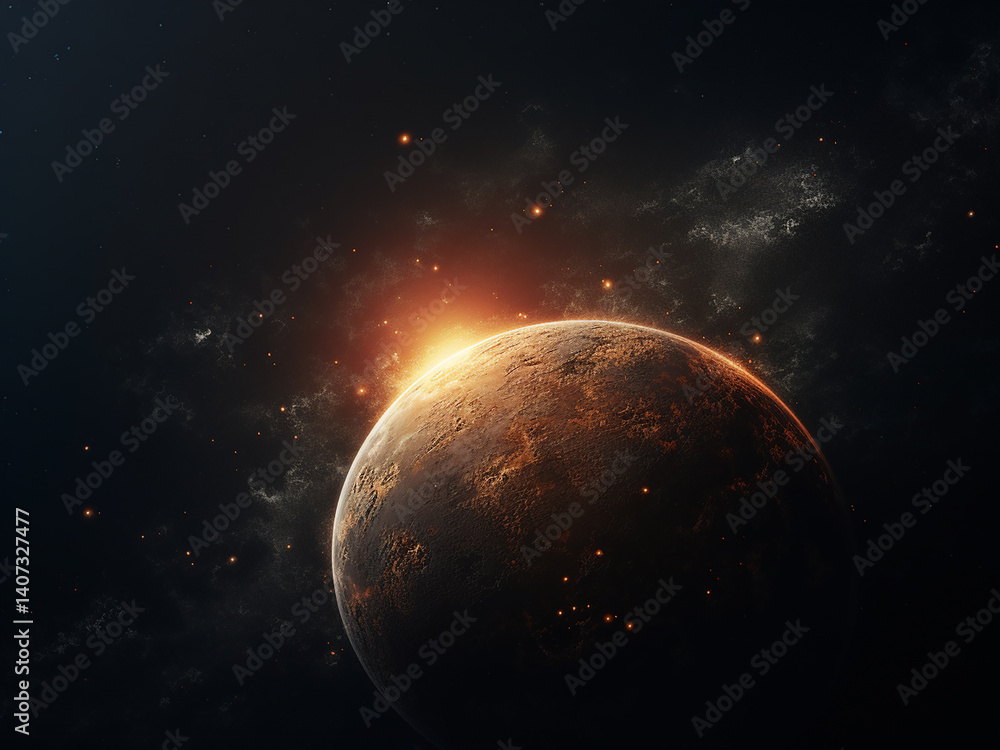 Poster the planet�s surface features mysterious elements, raising strange questions and creating wonder