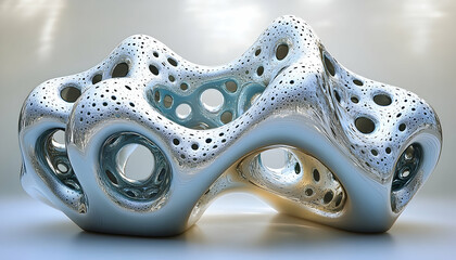 Abstract metallic sculptural form