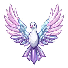 Fototapeta premium Crystal dove with wings spread wide a symbol of peace and purity