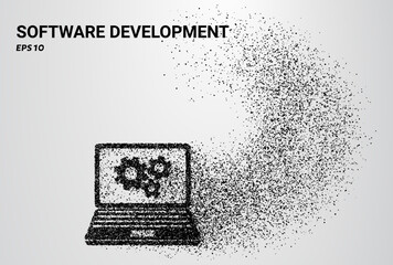 Software Development of particles. Software Development consists of small circles. Vector illustration.
