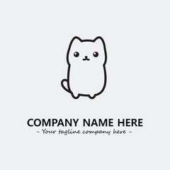 Cat illustration black and white for logo company vector image