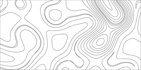 Abstract Topographic Contour Line Pattern in Black and White. Geographic mountain topography vector illustration. Modern design with topographic wavy pattern design.  Contour maps. Business concept.