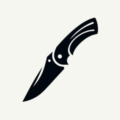 Obraz premium Pocket Knife Blade Silhouettes in black on a white background