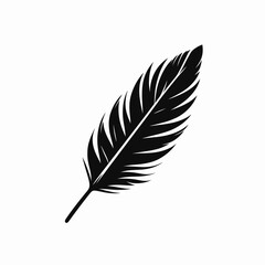 Fototapeta premium Quill Feather Tip Silhouettes in black on a white background