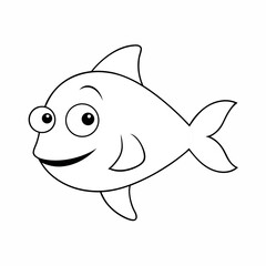 vector illustration of cartoon fish