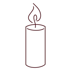 Vector image of a single wax candle with a visible flame, often representing peace, remembrance, spiritual rituals, or relaxation in a simple symbolic form