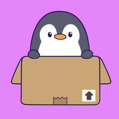 cute and adorable penguin character cartoon