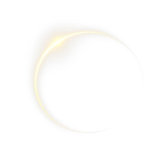 PNG shine and glow with electric flash and neon light on a brilliant gold sphere, futuristic transparent circle with spark in vector background.