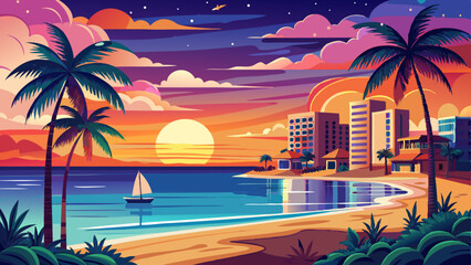 Fototapeta premium USA, Florida, Boca Raton, Sun rising above sea