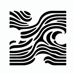 Obraz premium Puzzle Edge Silhouettes in black on a white background