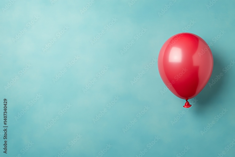 Aufkleber vibrant red balloon with a glossy finish positioned on the left, creating a cheerful atmosphere agai