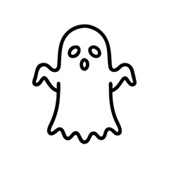Ghost illustration with simple outlines  