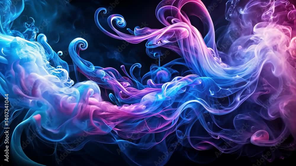 Poster Mesmerizing Dance of Colorful Smoke A Visual Symphony of Abstract Art