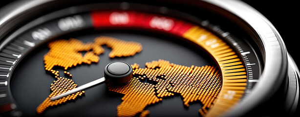 detailed compass with world map design symbolizes global sales and export opportunities in international markets