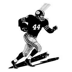 Fototapeta premium Silhouettes of a hockey player, baseball player, and football player in a dynamic sports illustration