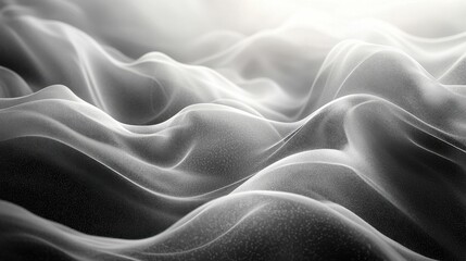 Obraz premium Abstract Digital Render of Textured Wavy Forms in Monochrome Tones