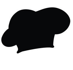 Cute cartoon hand drawn vector chef hat silhouette.