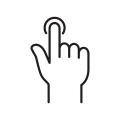 Click touch screen gesture icon. Click icon. Tap touch screen symbol. Thin line icon. Vector illustration