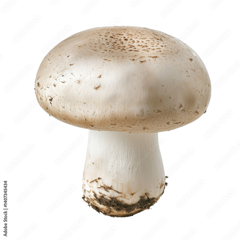 Aufkleber champignon mushroom isolated on a transparent background showcasing its smooth cap and sturdy stem f