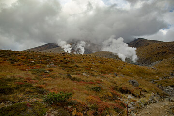 Autumn scenery of Asahidake in Asahikawa, Hokkaido, Japan