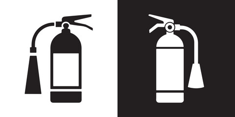 Professional Fire Extinguisher Icons Silhouette Vector Illustration