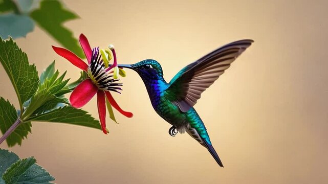 hummingbird and flower