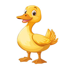 A cute yellow duckling smiles happily a delightful cartoon illustration