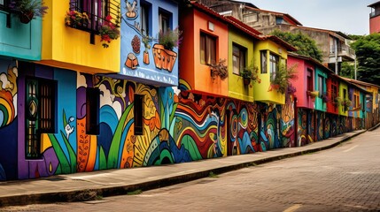 Fototapeta premium colorful painted houses