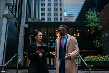 Professionals discussing in NYC