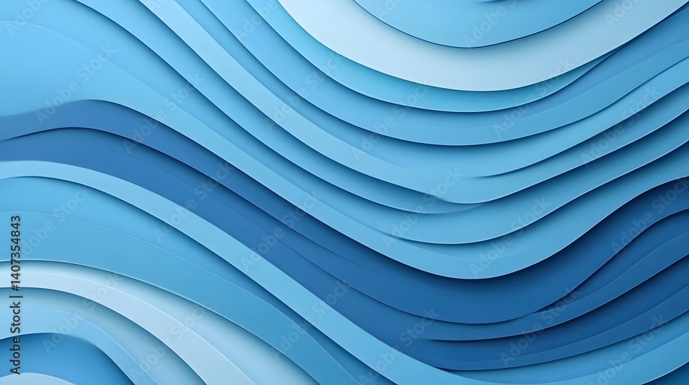 Poster elegant flowing blue gradient wave abstract background with smooth lighting effects