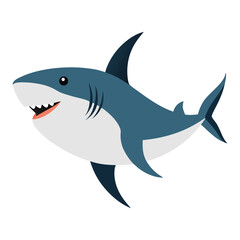 Obraz premium : great white shark on white background