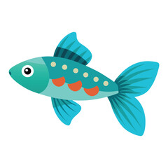 guppy fish on white background