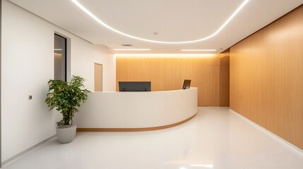 Bright and Minimalist Hospital Corridor with Healthcare Design Elements