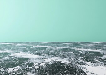 Abstract Sea Floor, Mint Green Background