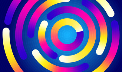 Abstract Geometric Shapes Pattern with Gradient. Modern Design Elements Spiral Gradient Vortex. Round Spectrum Pattern Design.