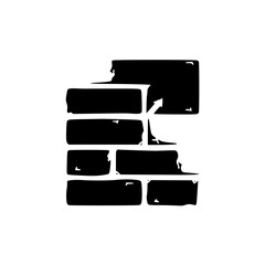Arrow Breaking Brick Wall: Conceptual Icon in Modern Style