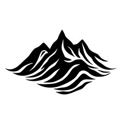 Abstract Mountain Silhouette in Black and White