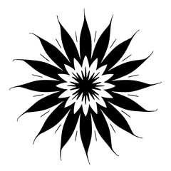 Fototapeta premium Black and White Mandala: Floral Design, Geometric Pattern