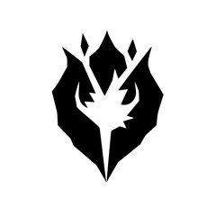 Abstract Black & White Logo: Modern Heraldic Emblem on White