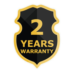 2 Years warranty label, badge, icon, logo