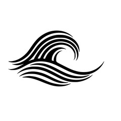 Minimalist Black and White Wave Design for Graphic Applications